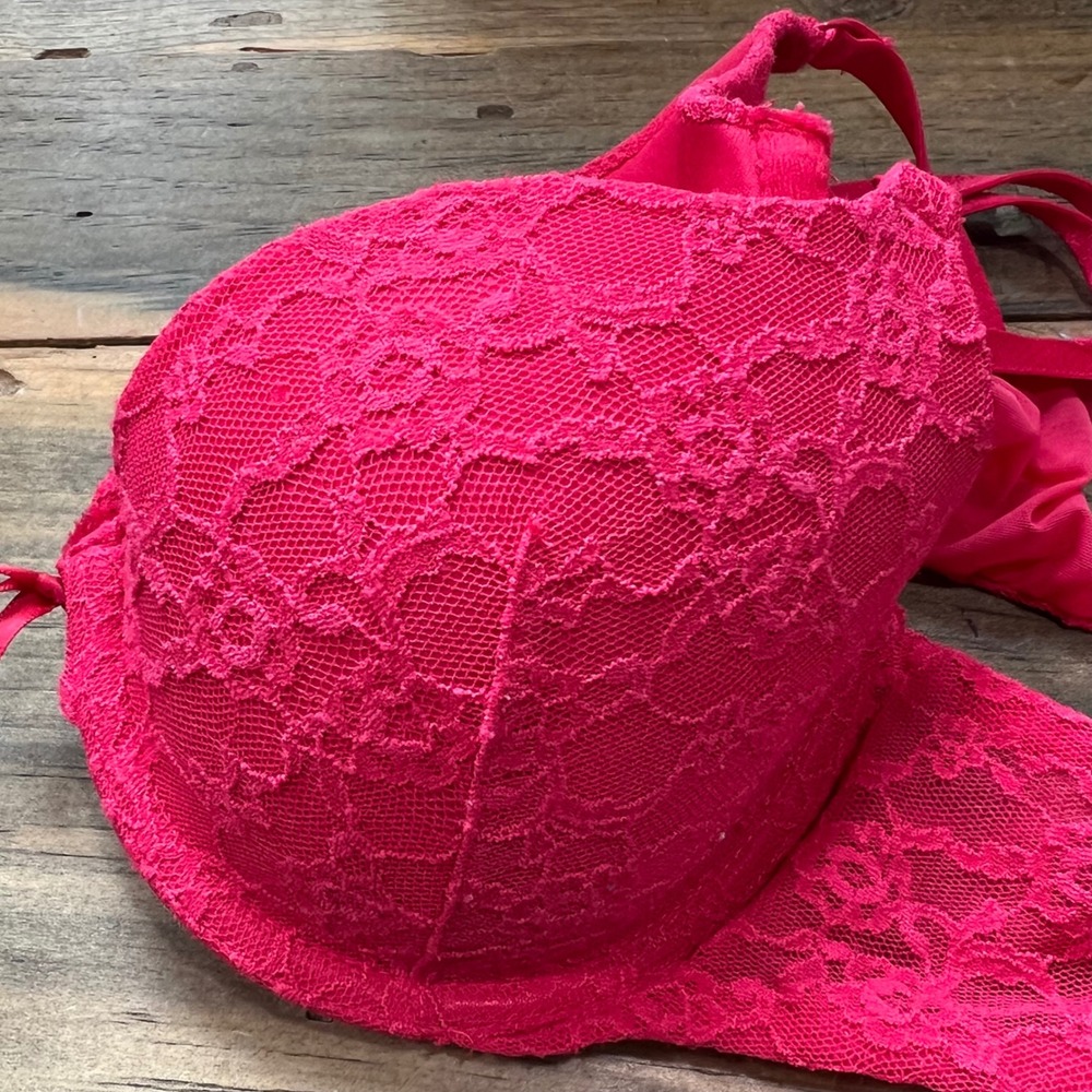 Victoria's Secret Demi Bra Lace Push Up Sexy Red Everyday Lingerie 34C - Picture 6 of 8